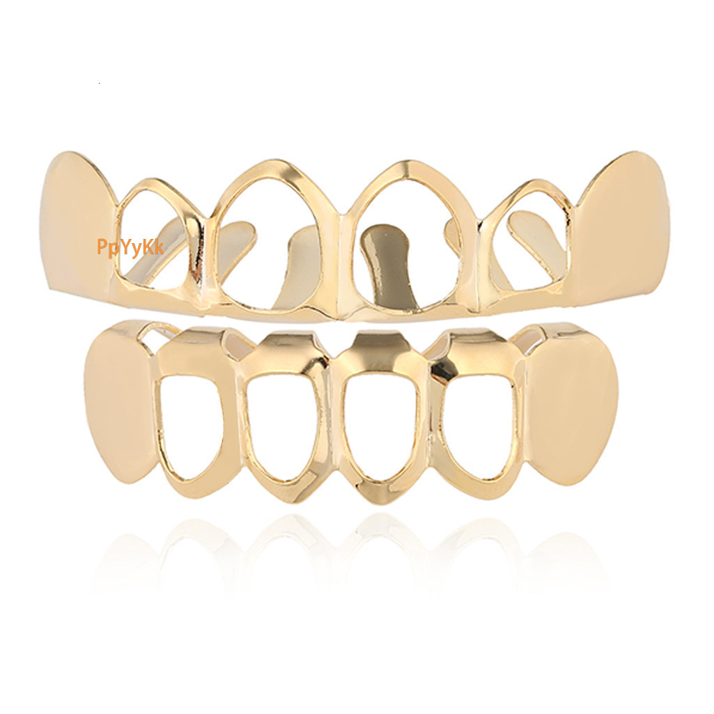 New Arrival 18k Gold Hollow Polished Hip Hop Men's Trending Grillz Accessories Rapper Costume Accessories