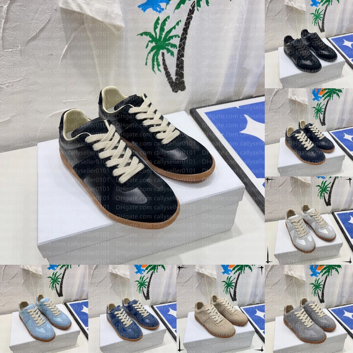 Maison Fashion Designer Gats Shoes Low German Army Casual Trainers Mason Sneakers MM6 White Grey Gum Painter Black Dark Blue Beige Nude Men Women Size 36-45