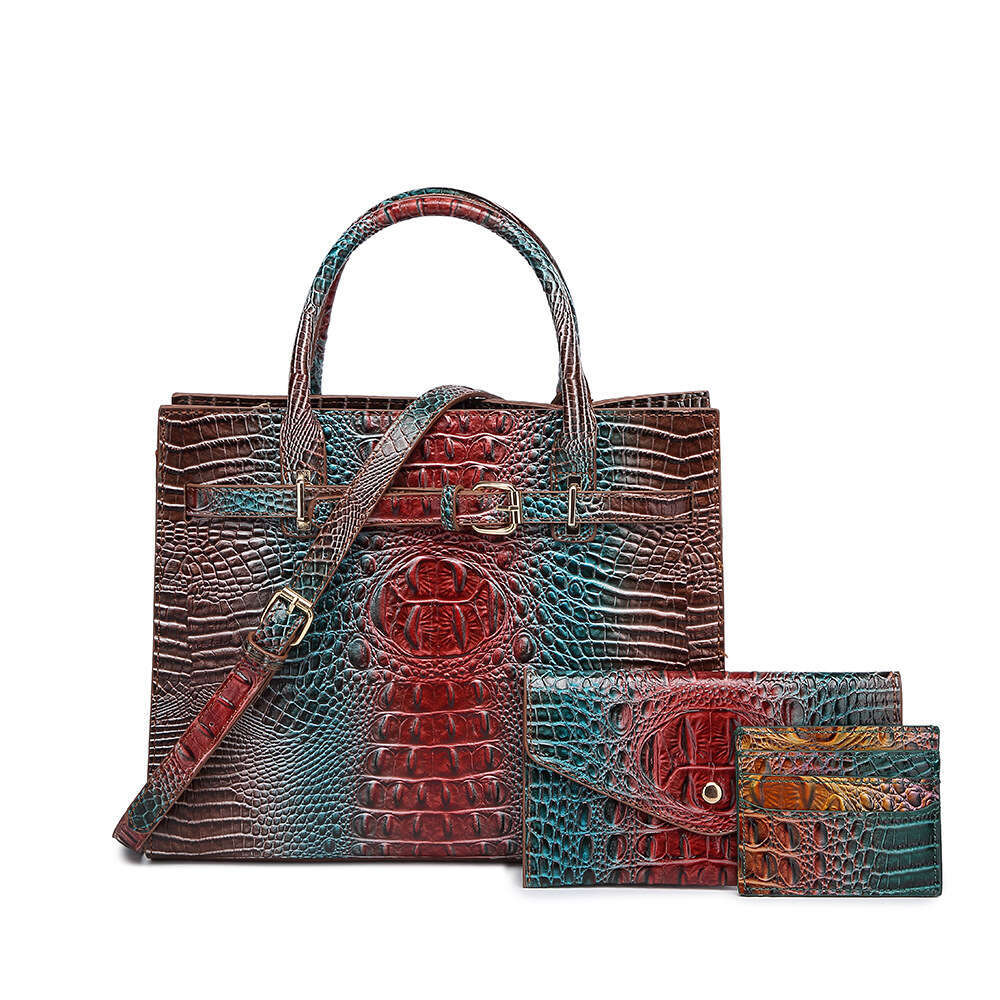 Handbag Crossbody Women S Mother Bag Colorful Crocodile Pattern Brahmin