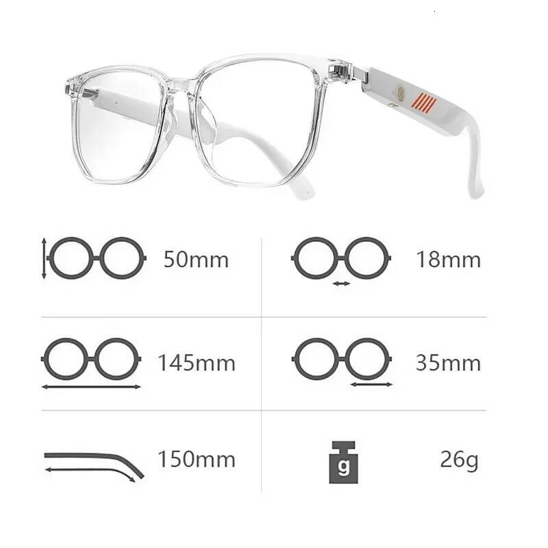 Smart Bluetooth Sport Audio Glasses Wireless Call Music Playback Earphone Anti Blue Light UV Protection Sunglasses For Men Women