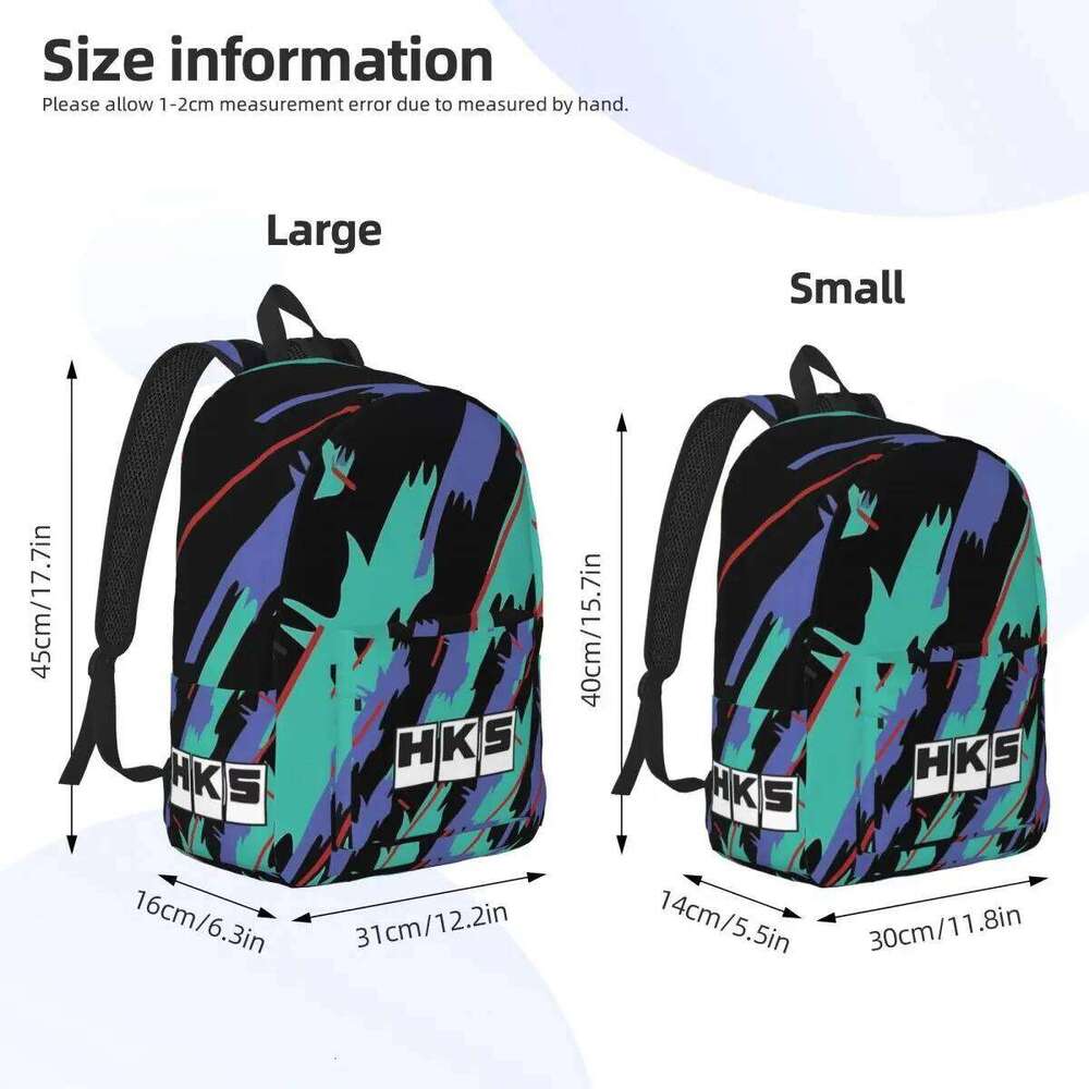 HKS Retro Pattern Backpack for Men Women Teenage Student Hiking Travel Daypack JDM Drift Turbo Car Laptop Computer Canvas Bags