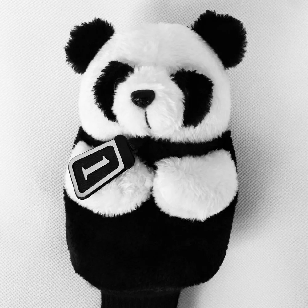 Panda Golf Clubs Protective Headcover Soft Fleece No. 1 Wood Club Head Sleeves Cartoon Replacement Gifts Sports Accessories 250628