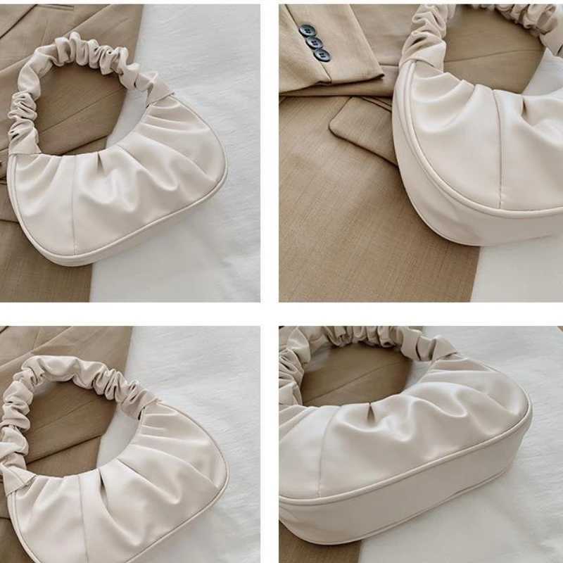 Design Mini PU Leather Dumpling Niche Clutch Bags for Women Fashion Knotted Female Retro Shoulder Bag Wrist Handbags and Purses XJ250627