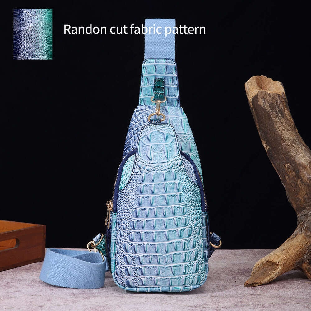 Fashion Wide Strap Women S Chest Waist Crossbody Bag Crocodile Pattern Brahmin