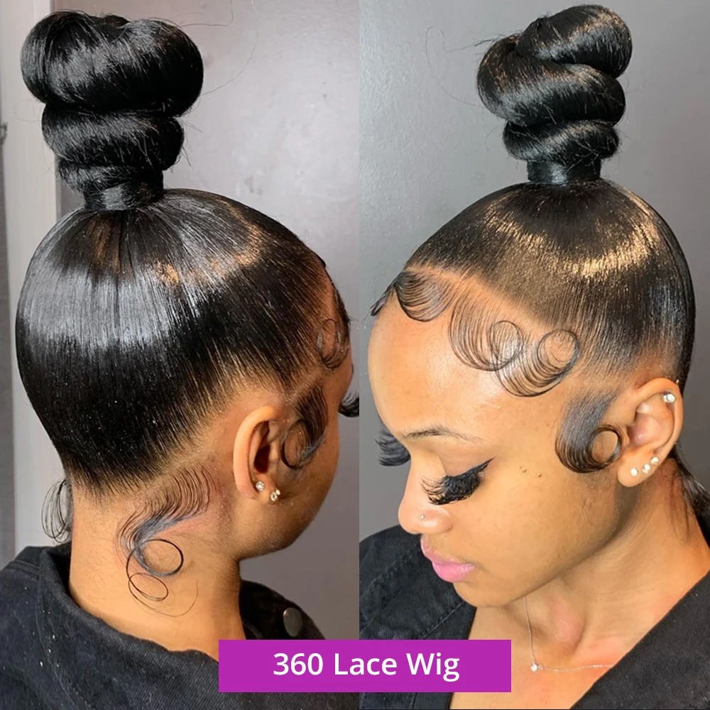 40 Inch 200 Density Straight Human Hair Wig For Black Women Brazilian Wigs 13x4 HD Transparent Lace Front Wig Wear And Go 360 Full Lace Wig For Wemon