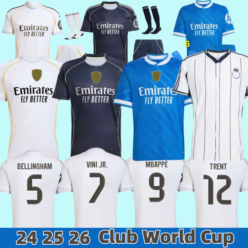 25 26 Men's Soccer Jersey Vini Jr Mbappe Kids Bellingham 2025 2026 Gardien Real Trent Carvajal Madrids Modric Football Shirt