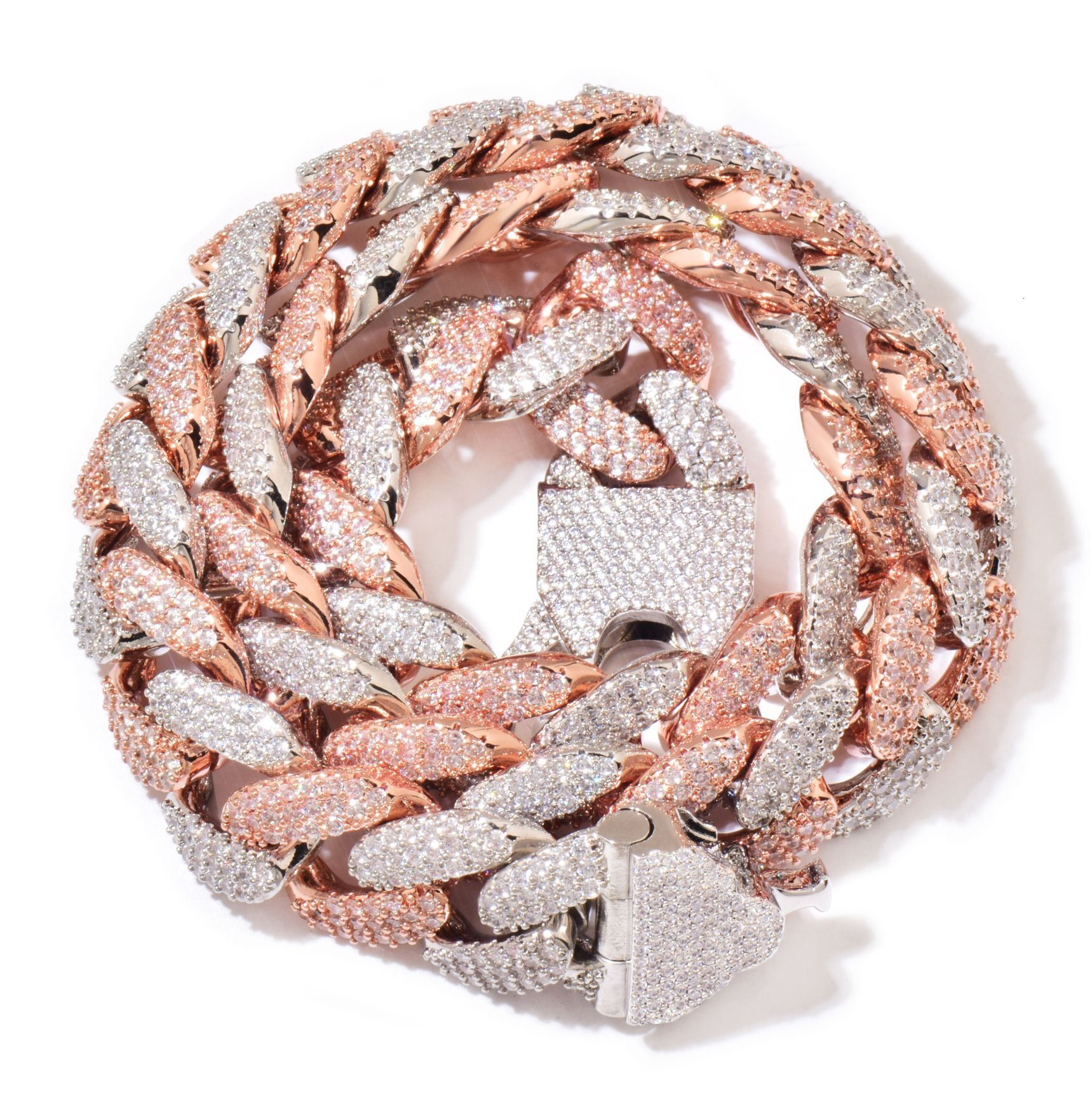 18MM Luxury VVS Moissanite Iced Out Hip Hop Men's Spring Clasp Cuban Chain New Release Full Diamond Statement Necklace Pass the diamond tester