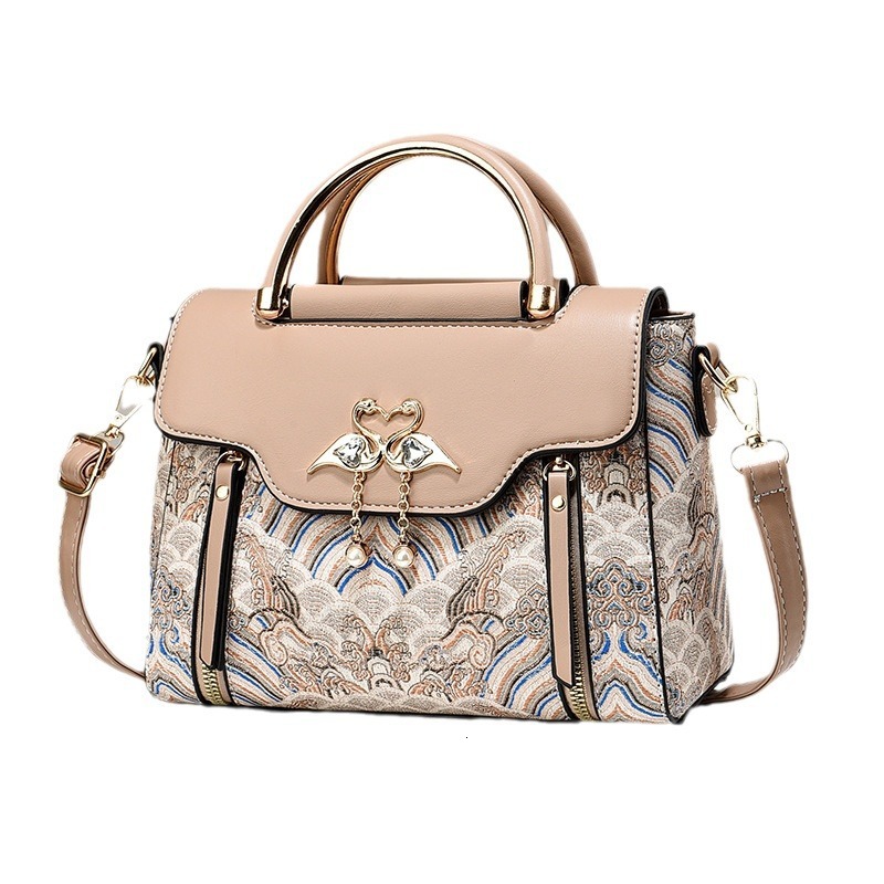 New Embroidered Color-Block Bag for Women Handbagr Niche Versatile Shoulder and Crossbody Bag Stylish and Trendy Bag New Free Delivery Designer Bag