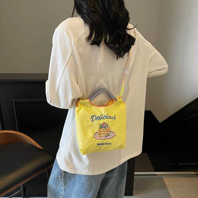 Mini Niche Shopping Bag Nylon Embroidered Handbag 2025 Summer New Lightweight Shopping Crossbody Mobile Phone Bag XJ250627