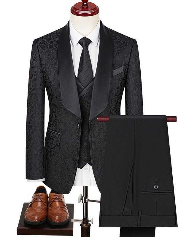 Bronzing Mens Suit Blazer Wedding Groom Tuxedo 3-piece Blue Formal Party Dress XS-5XL Elegant Mens Custom Set X250220 - view 4