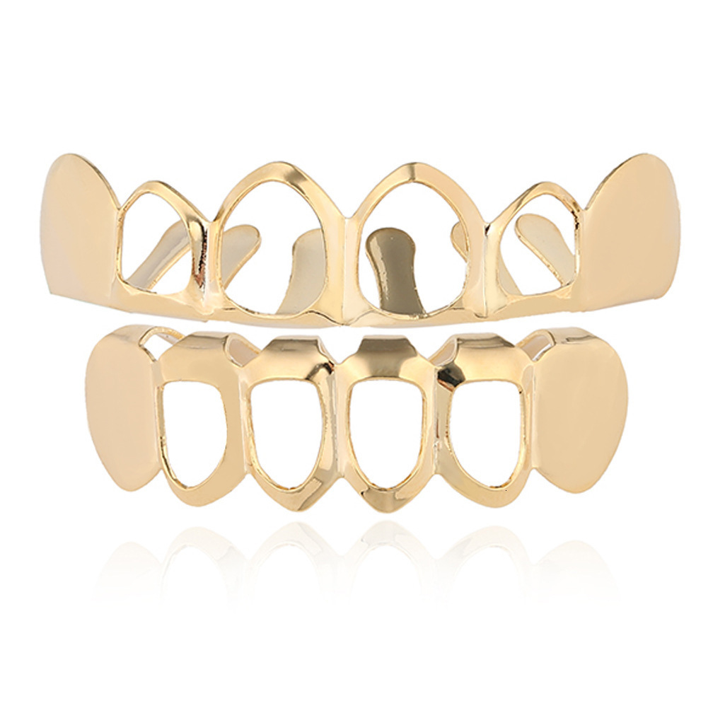 New Arrival 18k Gold Hollow Polished Hip Hop Men's Trending Grillz Accessories Rapper Costume Accessories