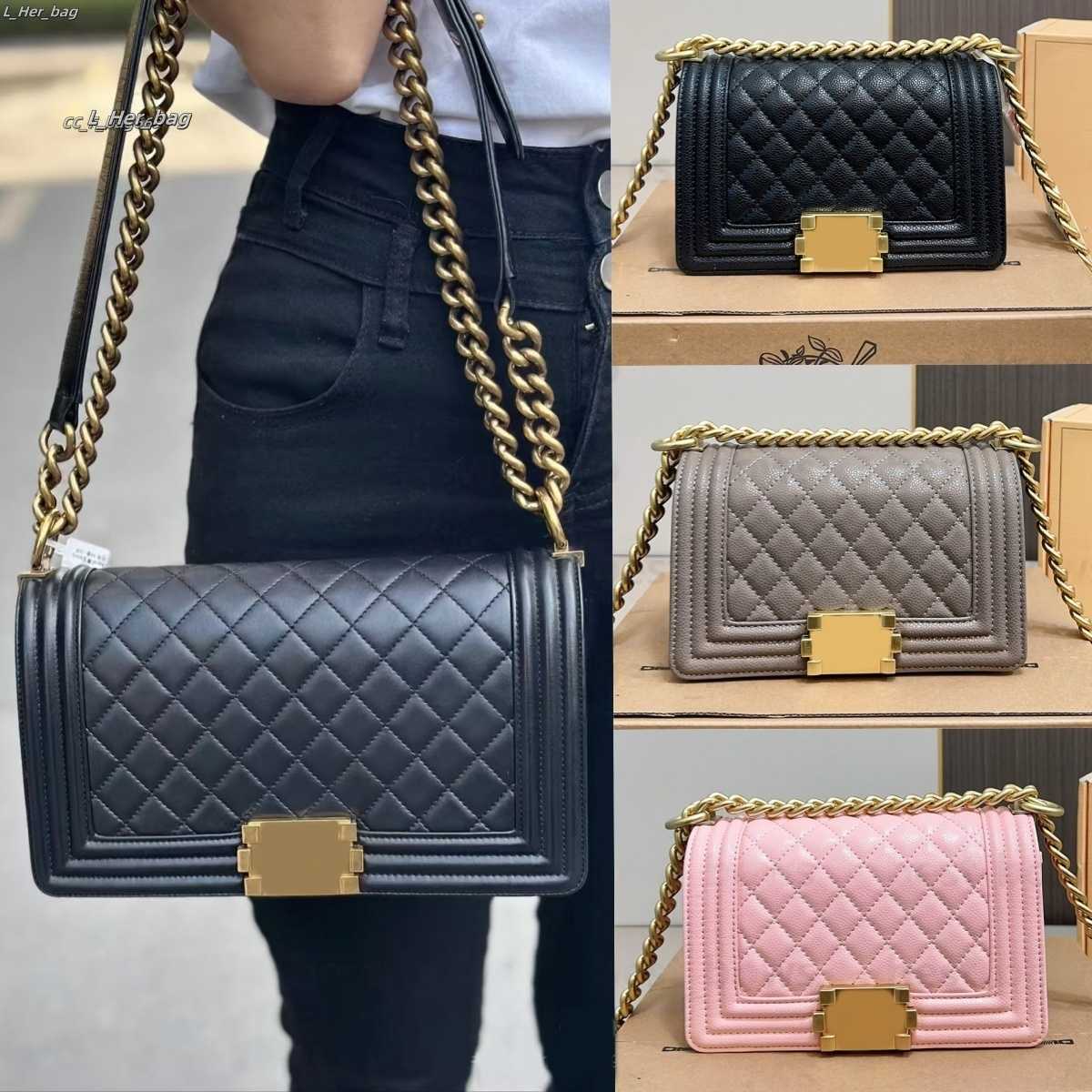 2025 Designer bag Women shoulder bag BOY bag woman Diamond Lattice fashion handbag leather crossbody bags Luxurious chain bags clutch purse Caviar Chain Bag