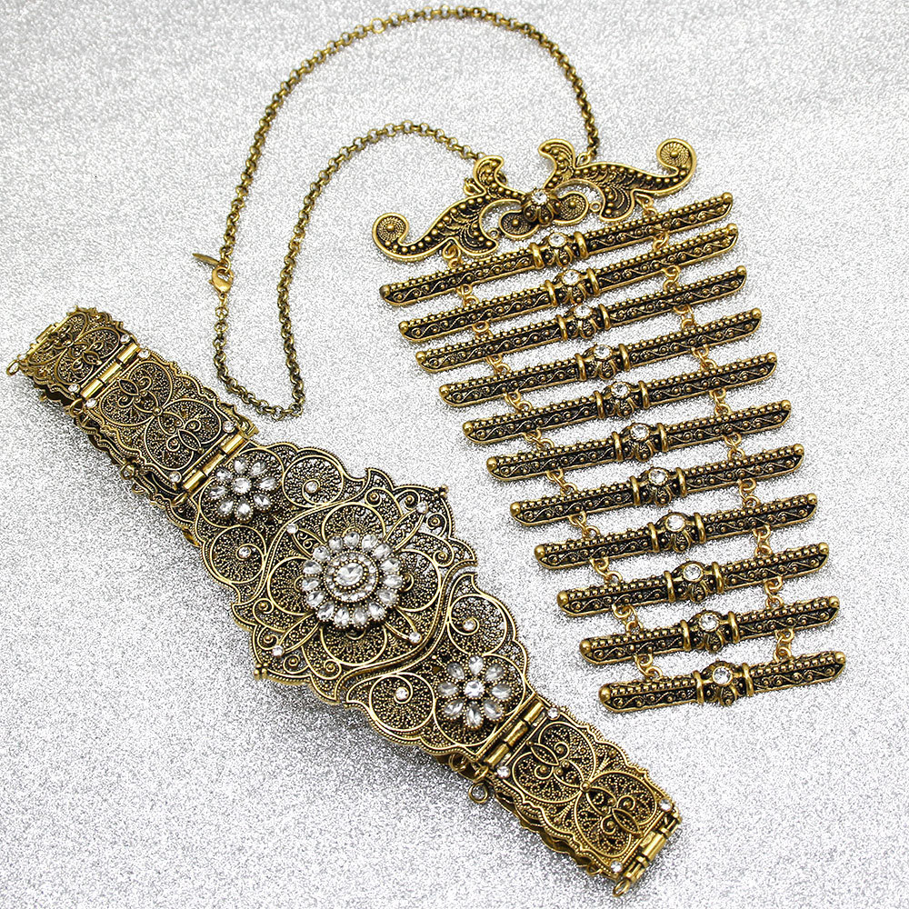 Russian Caucasus Ethnic Womens Belt Wedding Robe Costume Decoration Body Waist Seal Accessories Set241203