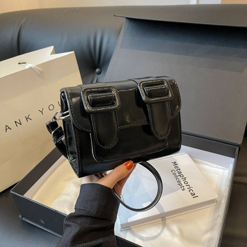 Top Quality Brand High Quality New Style French Style Unique Trendy Belt Women's Bag New Single Shoulder Crossbody Small Square Bag New Free Deli