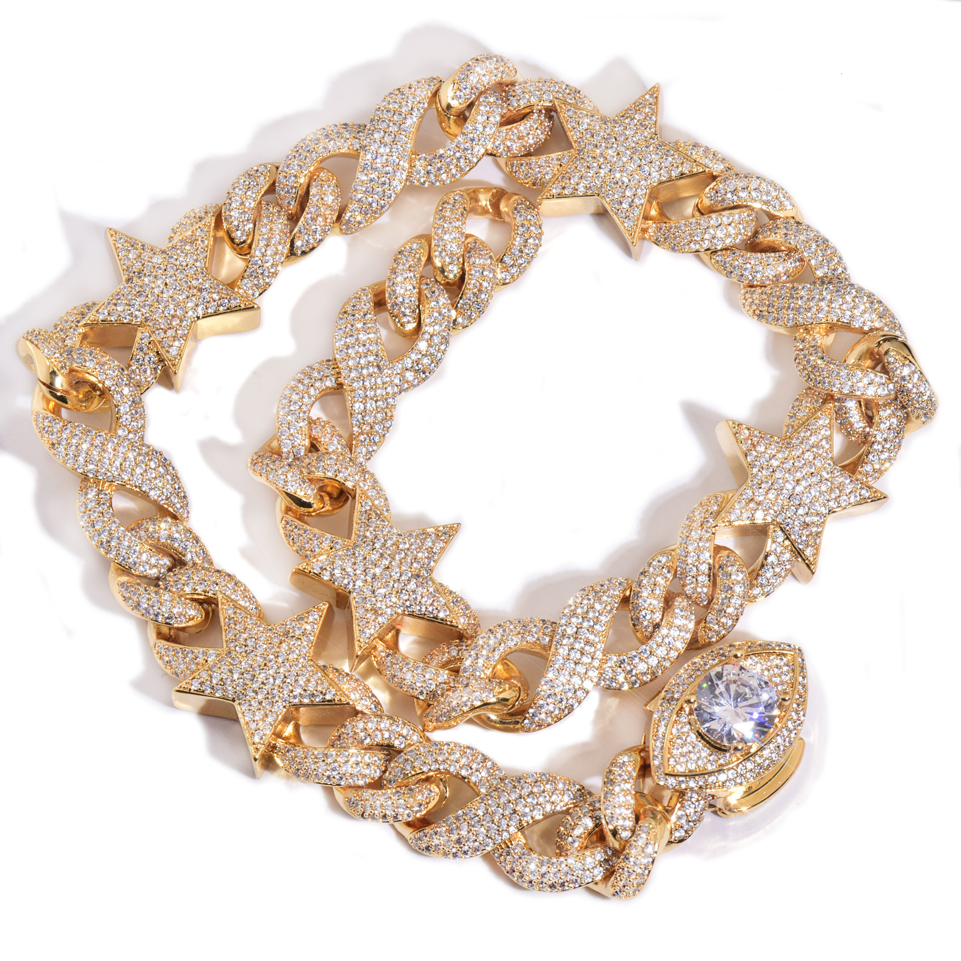 Luxury VVS Moissanite Iced Out Hip Hop Twist Braided Chain Unisex Versatile Trendy Statement Jewelry Pass the diamond tester