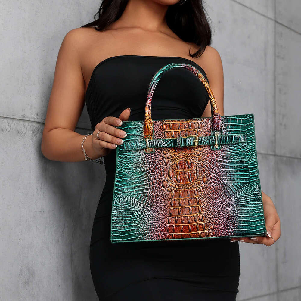 Handbag Crossbody Women S Mother Bag Colorful Crocodile Pattern Brahmin