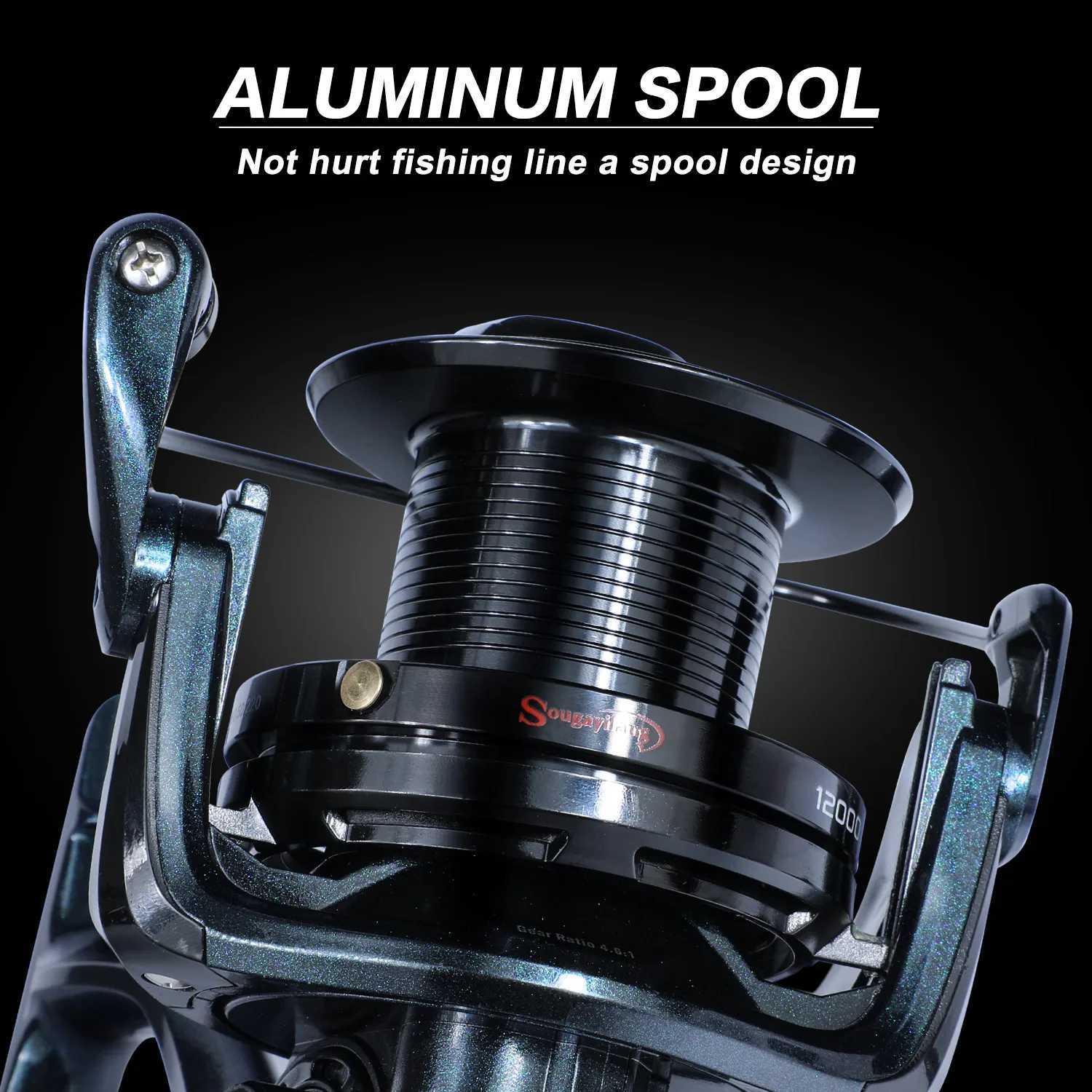 Sougayilang 9000-12000 Full Metal Spool Jigging Trolling Long Shot Casting and Salt Water Surf Big Sea Spinning Fishing Reel R250628