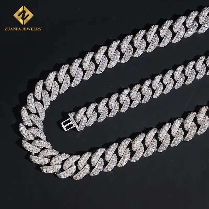 18mm Cuban Link Chain Bracelet 925 Sterling Silver Moissanite Fashion Pass Diamond Tester Fire Jewelry Iced Out Hip Hop Style