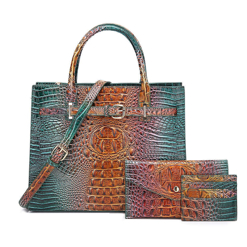 Handbag Crossbody Women S Mother Bag Colorful Crocodile Pattern Brahmin