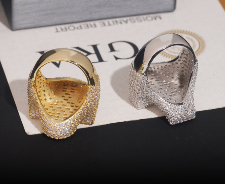 Iced Out Baguette Fine Hip Hop Jewelry Ring Custom 925 Silver With VVS D Moissanite Diamond Rhodium Plated Unisex Cross Men Ring