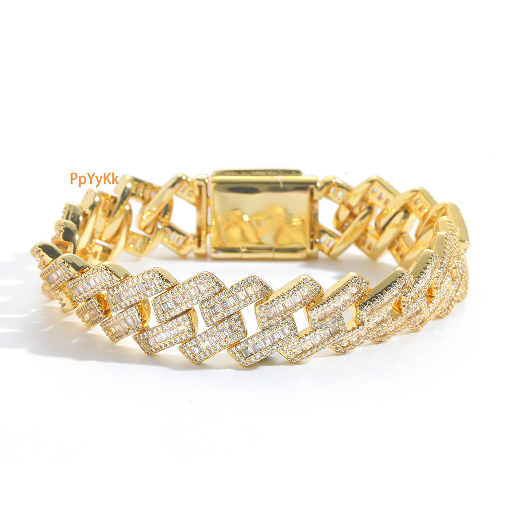 16MM New Arrival T-Square Moissanite Iced Out Cuban Chain - Trendy Hip Hop Statement Bracelet for Men Passes the diamond tester