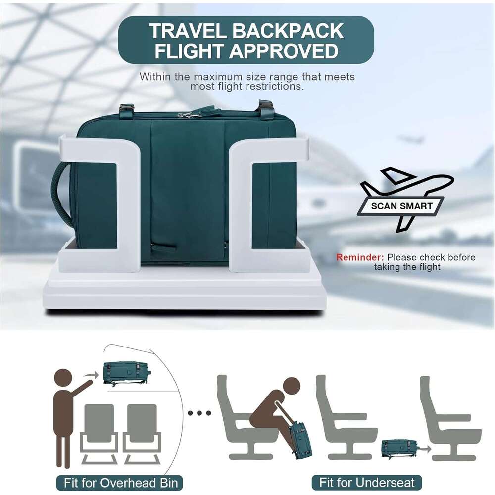 coofay Travel For Women Men Airline Carry On Flight Approved Waterproof Sports Lage Casual Daypack Small Hiking Backpack