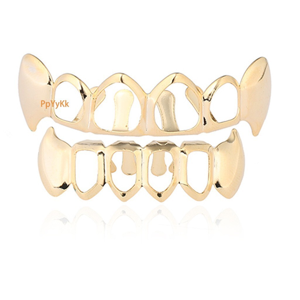 New Arrival Hip Hop Hollow Fangs Gold Grillz Halloween Masquerade Trendy Dental Accessories Rapper Costume Accessories