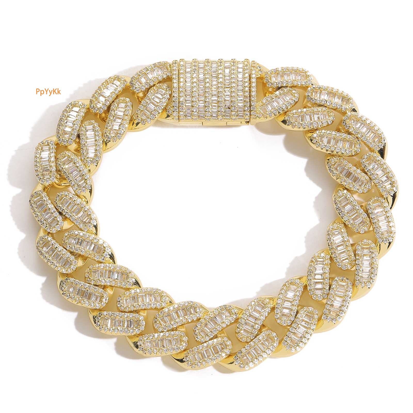 15MM Luxury VVS Moissanite Iced Out Miami Cuban Chain Men's High-Quality Hip Hop Statement Bracelet Pass the diamond tester