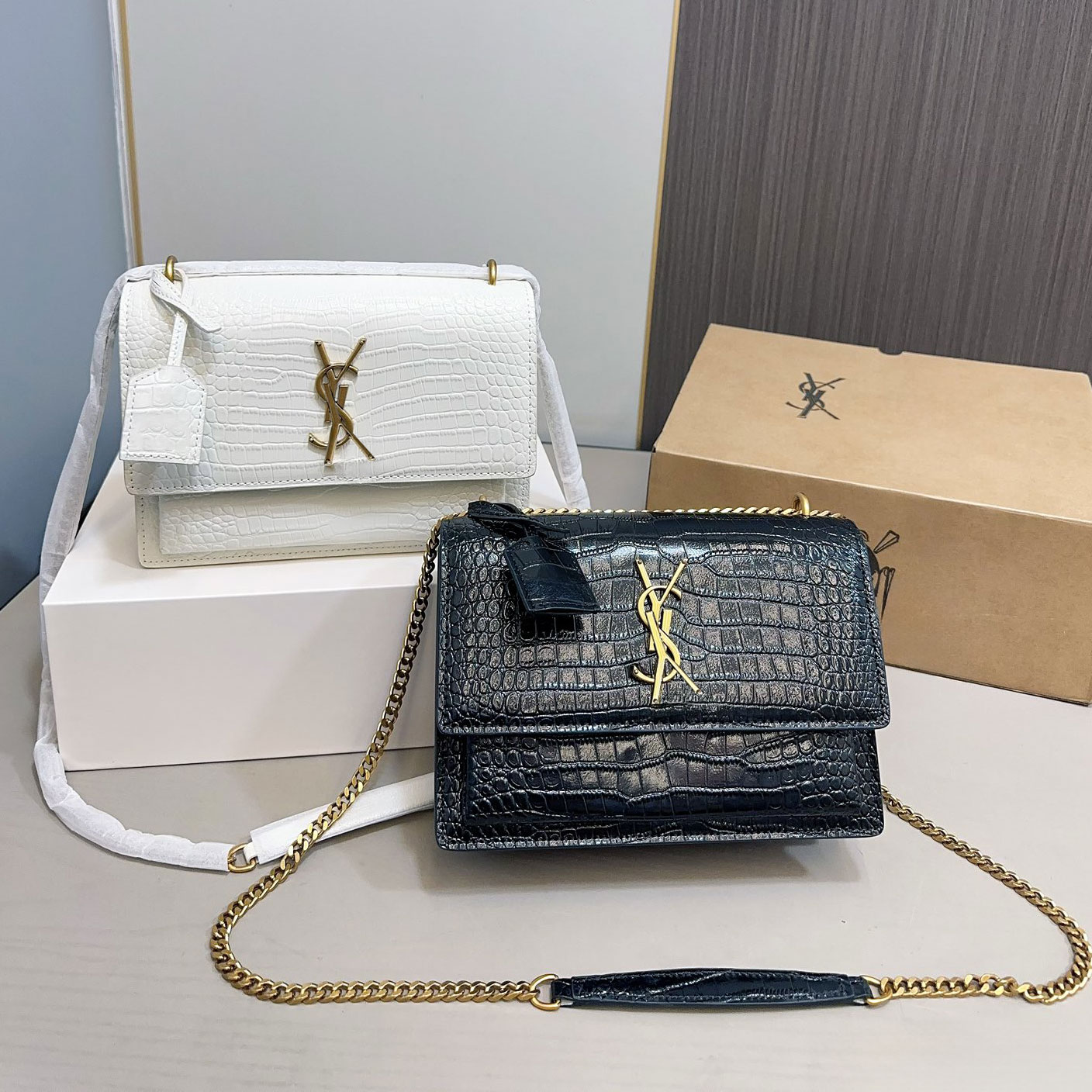High quality Designer bag SUNSET Shoulder bag Crossbody bag Hand bag Womens shoulder bag Advanced Wallet Crocodile leather bag Black Classic A1