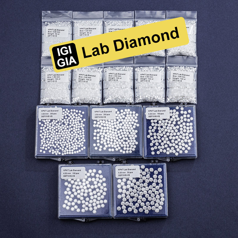 Messi Jewelry 1.1mm 1.5mm 2mm 2.5mm 3.0mm DEF VVS Lab Diamond Price Per Carat Top Quality HPHT Loose Melee Lab Grown Diamond