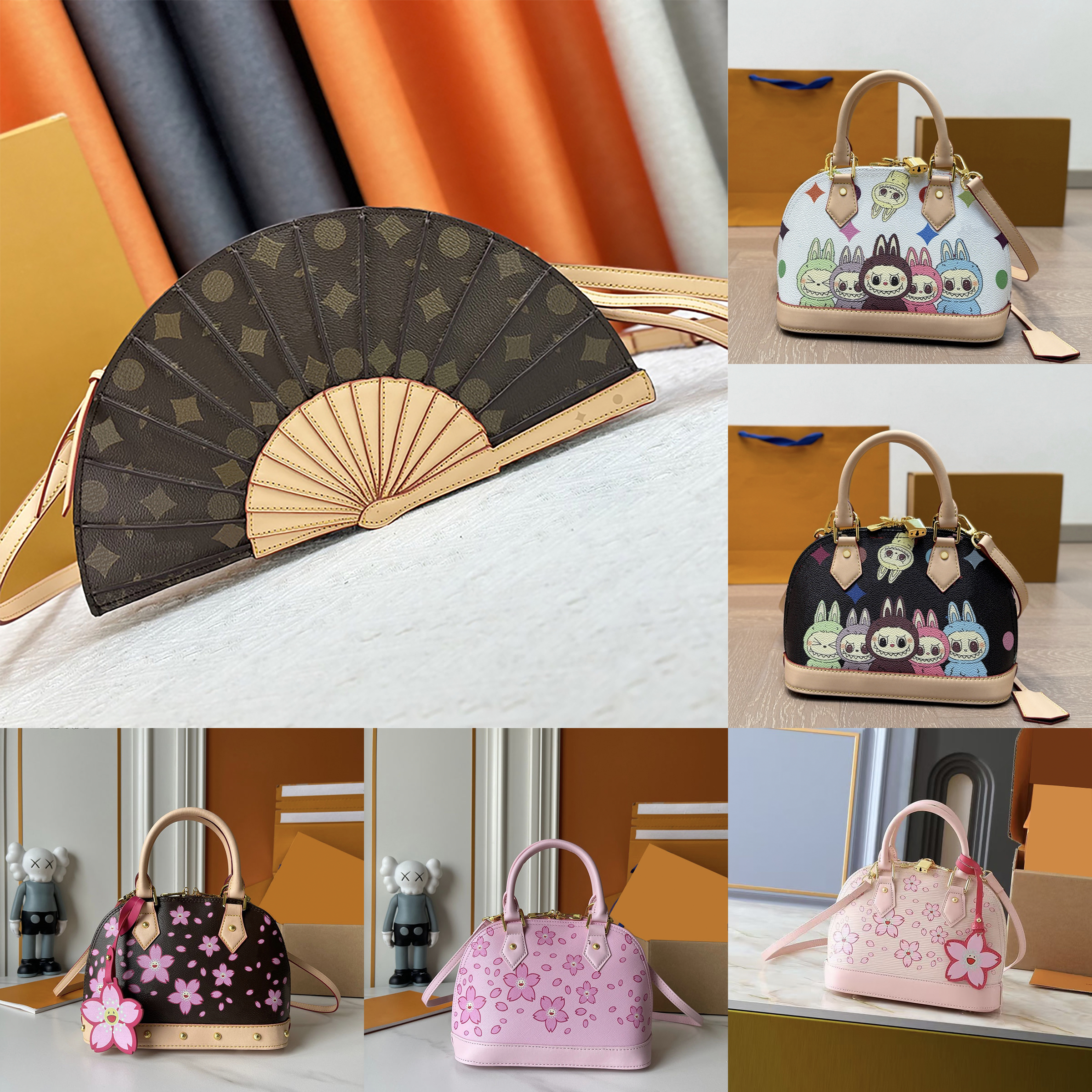 Quality designer pleated shoulder bags real gram patter calfskin leather flap bags gold-tone hardware zipper closure handbags luxury hot season fan shape purses 01