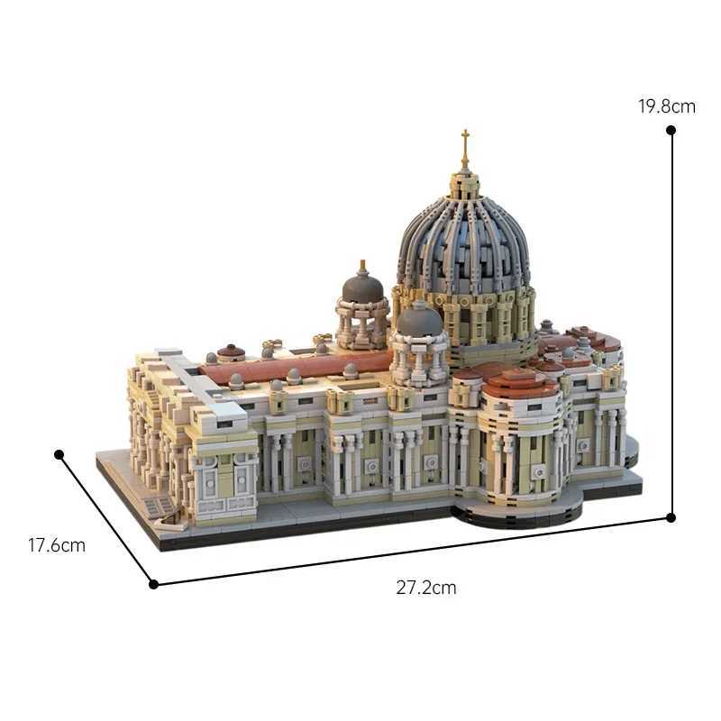 MOC Architecture Church St. Peters Basilica Castle Building Blocks Set Cathedral House Collection DIY Toys Children Kid Gifts Y250627