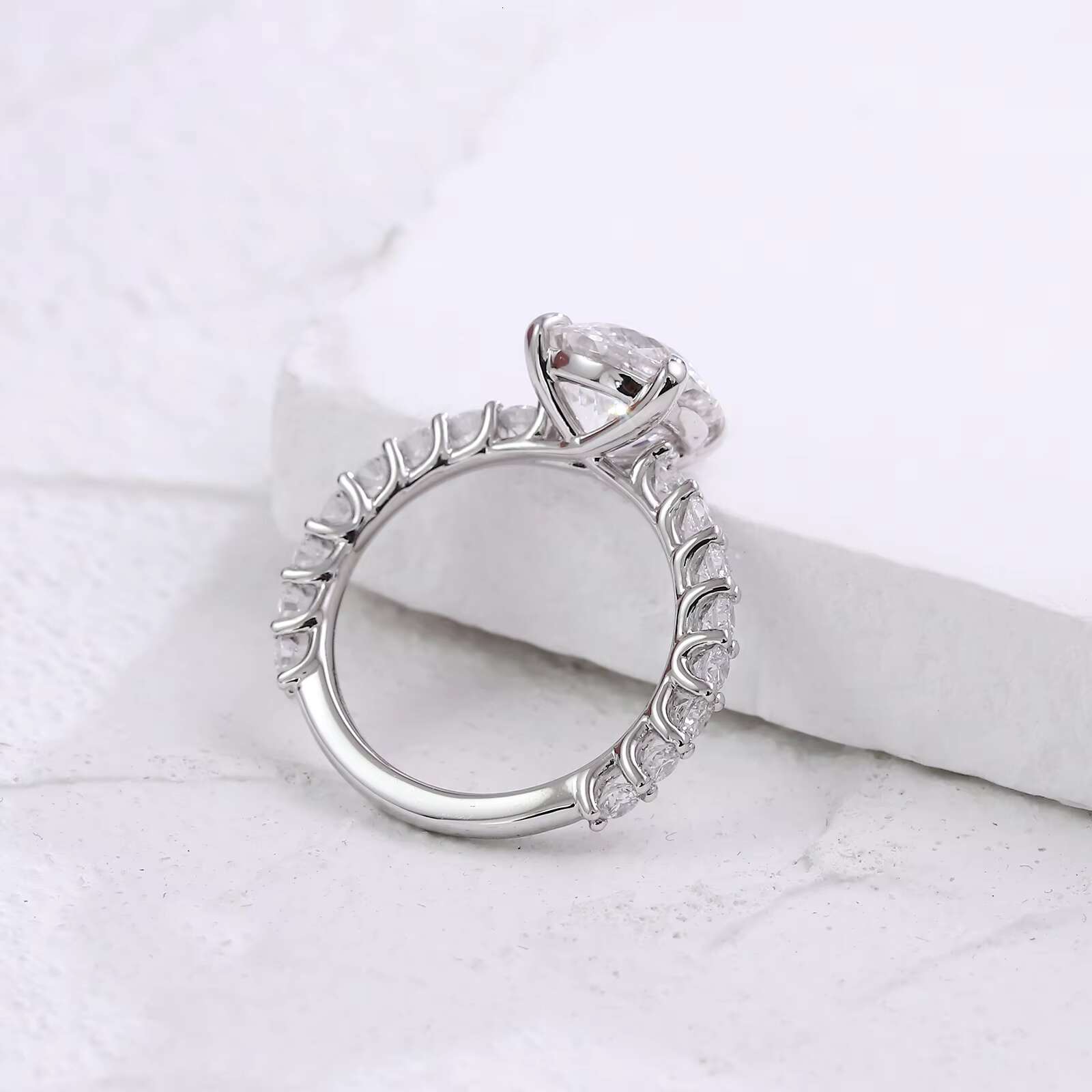 Fine Jewelry PT950 with 3CT VVS White Lab Grown Diamond Engagement Ring Half-turn Platinum Jewelry for Women