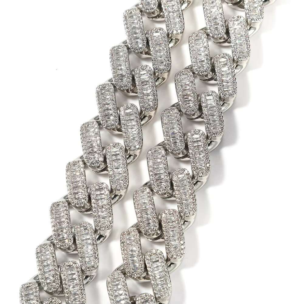 Hip Hop Jewelry AAAAA Cubic Zirconia Diamond Necklace Iced Out 15mm Miami Cuban Link Chain Fashion Necklaces for Men