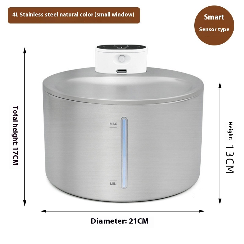 Smart Sensor Pet Bottle Cat Drinking Fountain Stainless Steel Dog Automatic Water Dispenser Self-Circulating