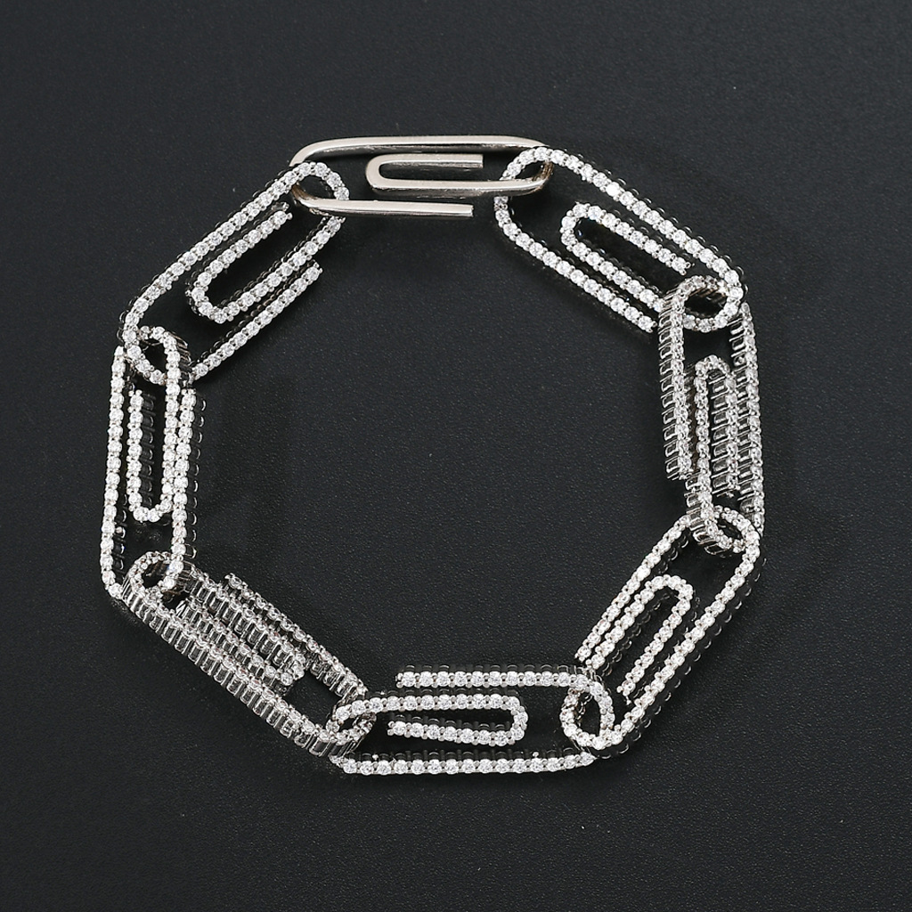 10MM Hip Hop Paperclip Clasp VVS Moissanite Iced Out Unisex Couple Choker Necklace Passes the Diamond Tester