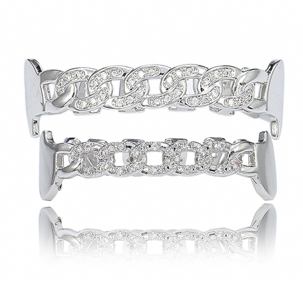 New Arrival Hip Hop Gold Teeth Set Custom Trendy Bling Accessories Hollow Out Iced Out Moissanite Rapper Costume Accessories Pass the diamond tester