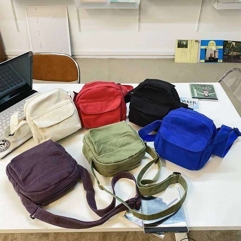 Fashion Small Canvas Crossbody Bags for Women 2025 Shoulder Phone Purse Girl Student Cotton Cloth Mini Female Handbags Flap