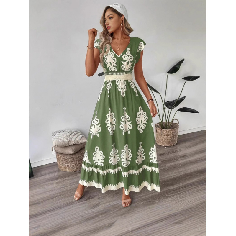 D6281Cross-border foreign trade hot-selling printed dress