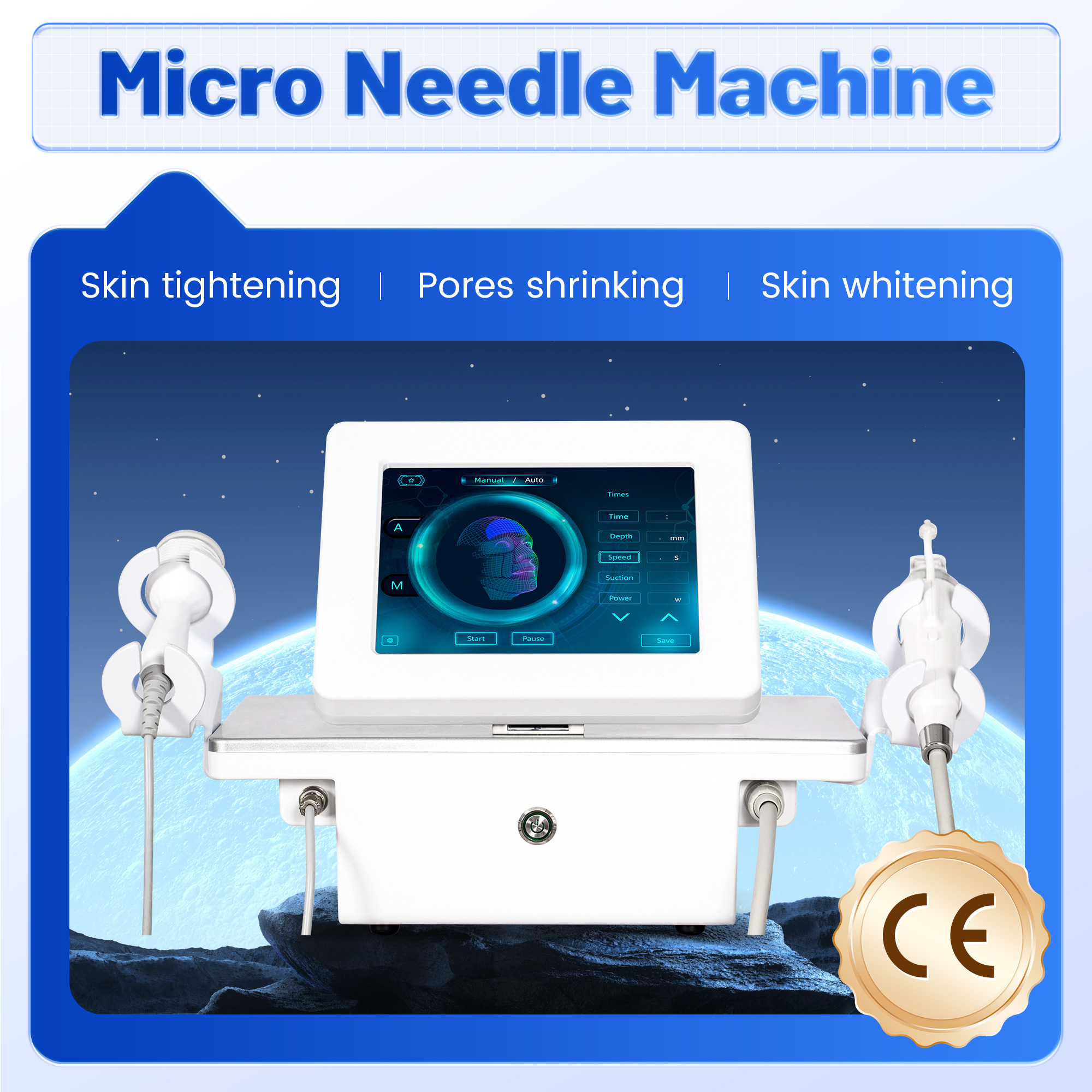 Gold Radio Frequency Micro-needle Instrument Deep Repair Skin Firming Anti-Wrinkle Equipment High-End Beauty Salon