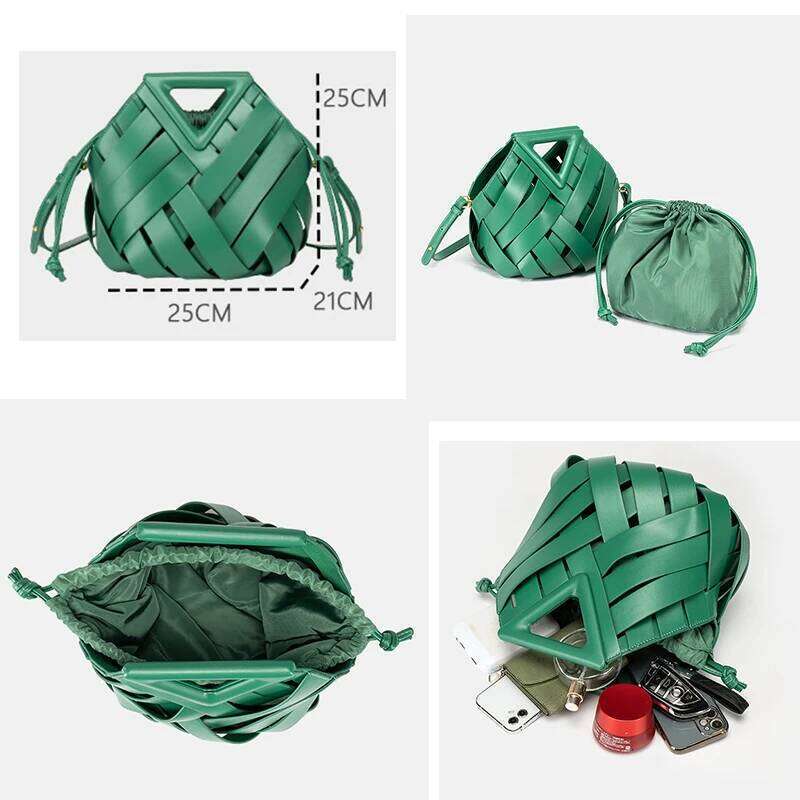 Women's Bags Designer Trendy Women Woven Top Handle Purses And Handbags Fashion Crossbody Shoulder Bag High Quality PU Tote Travel Phone Purse