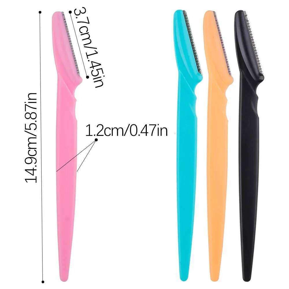 10Pcs Eyebrow Trimmer Women Face Shaver Portable Eye Brow Epilation Removal Cutters Safety Knife Makeup Scraper