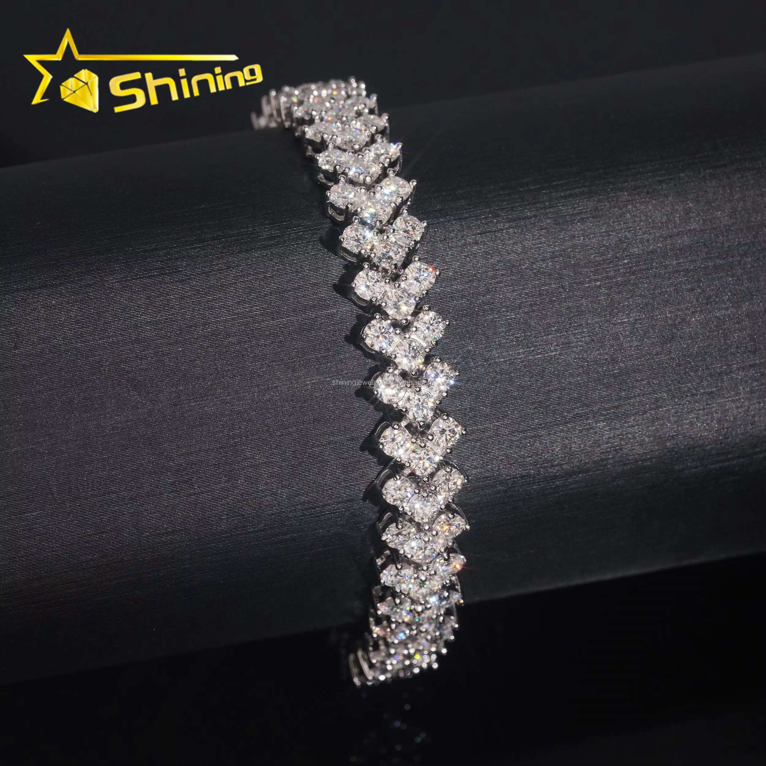 New Design Elegant Women Jewelry S925 Solid Silver Hip Hop Jewelry VVS1 Moissanite Diamond GRA Certificate Tennis Bracelet