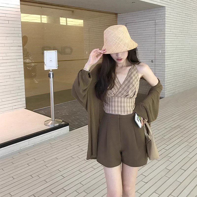 K1159 Loose ice silk sunscreen thin cardigan for women in summer with skirt shawl knitted top white mid-length air-conditioning jacket