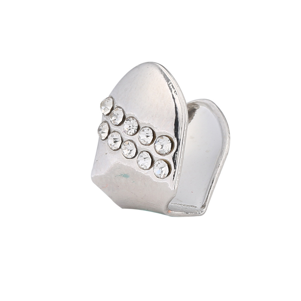 premium moissanite iced out single gold tooth diagonal pattern bling hip hop grillz rapper accessory Pass the diamond tester