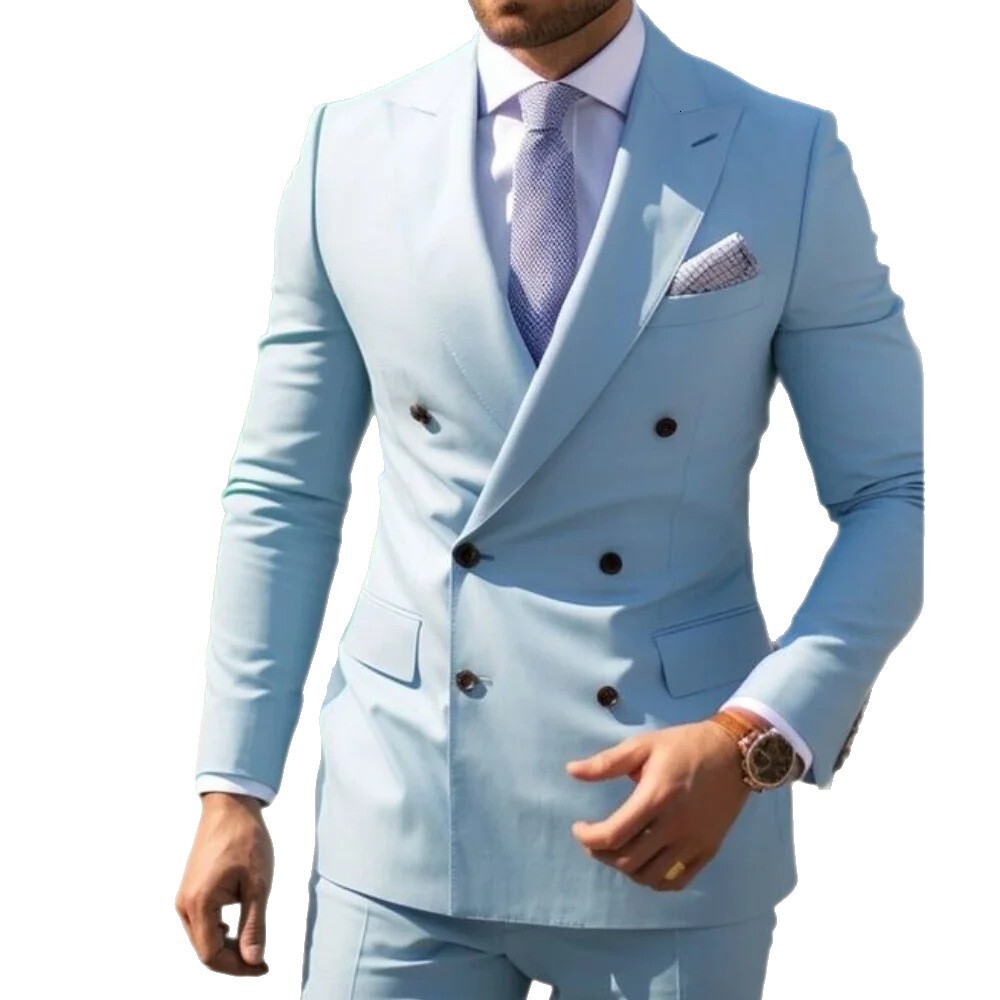 Men's Two-Piece Casual Business British Style Suit Groomsman Host High-End Formal Wear