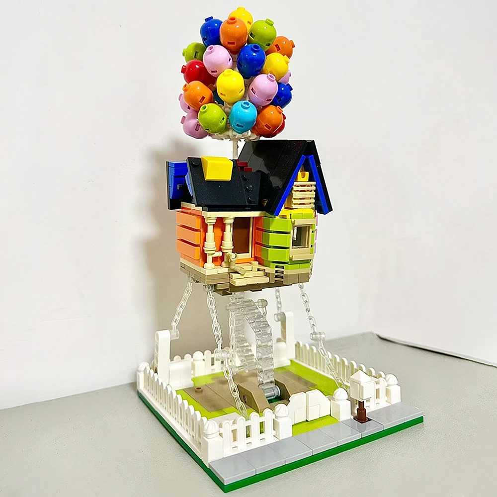 Creative Balloon House Street View Create Ideas Adorable Architecture Building Blocks Bricks Model Educational Toy Gift 555pcs Y250627