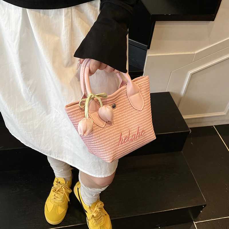 Hand-woven bag 2025 new trendy seaside vacation casual handbag crossbody bag beach straw woven bag cute and fresh XJ250627