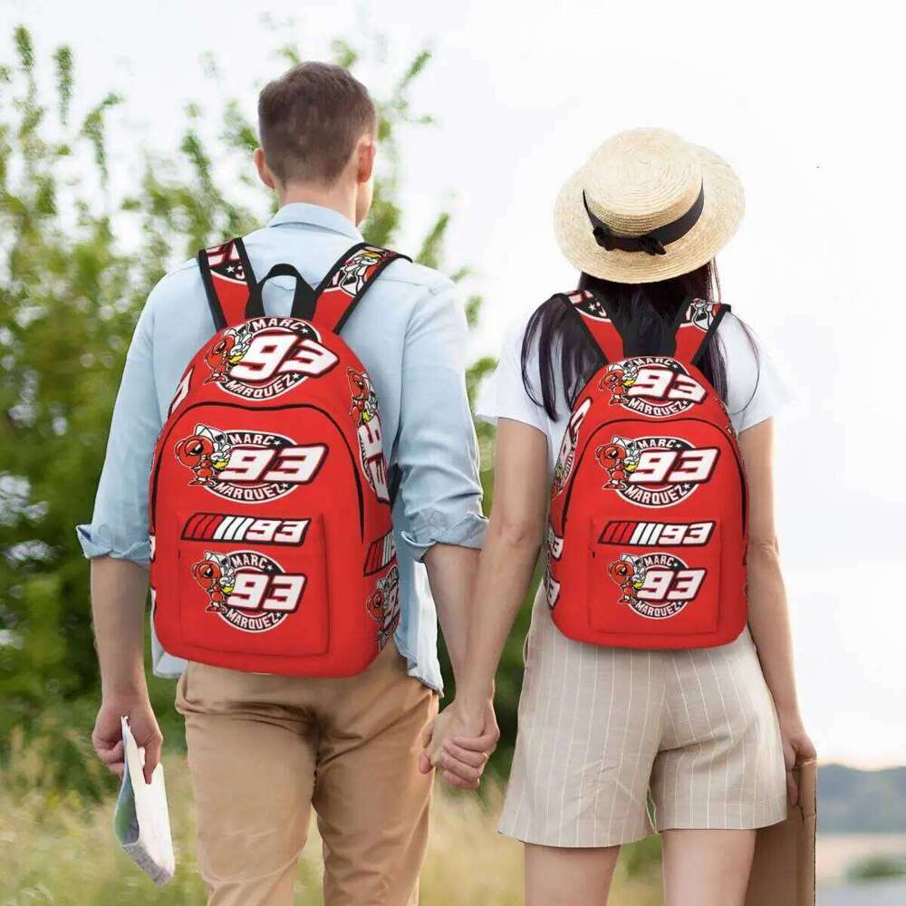 Custom Classic M-Marcs Car Motor 93 Ant Canvas Backpack for Men Women Waterproof School College Bag Print Bookbags
