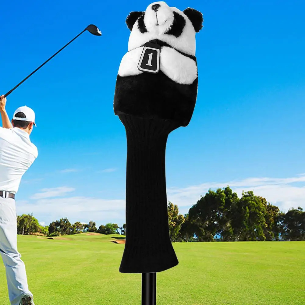 Panda Golf Clubs Protective Headcover Soft Fleece No. 1 Wood Club Head Sleeves Cartoon Replacement Gifts Sports Accessories 250628